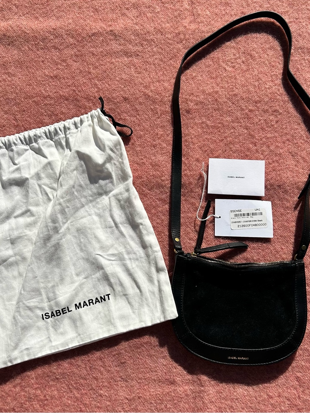 Isabel Marant Black Suede Muho Shoulder Bag